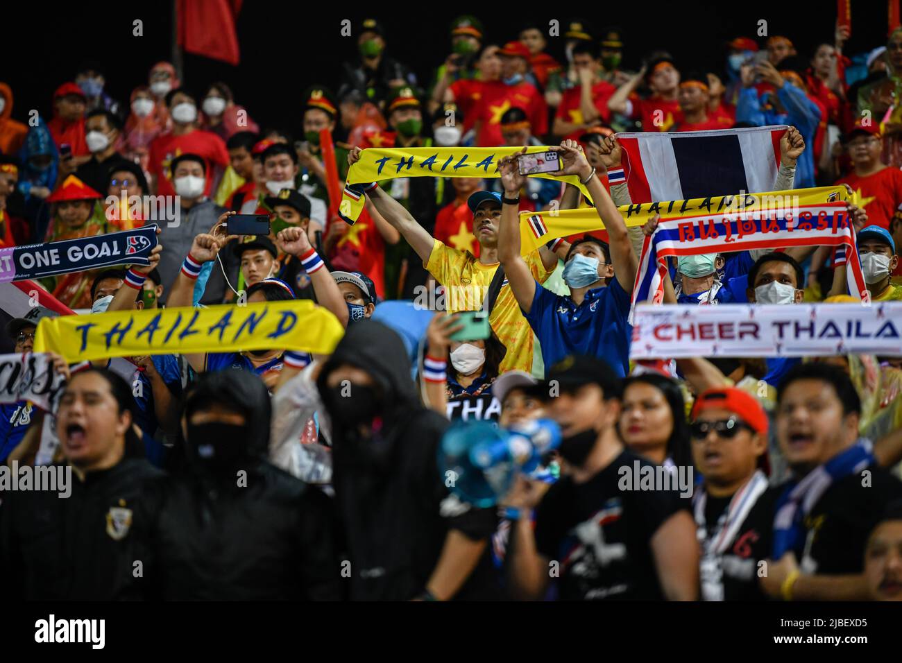 Hanoi, Vietnam. 22nd May, 2022. Thailand fans seen cheering during the