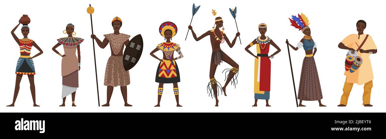 african tribal people drawings