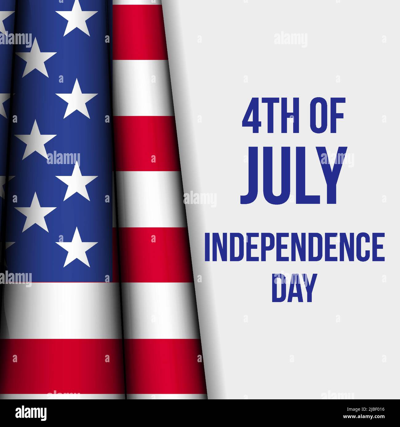 simple design independence day 4th of july with realistic american flag ...