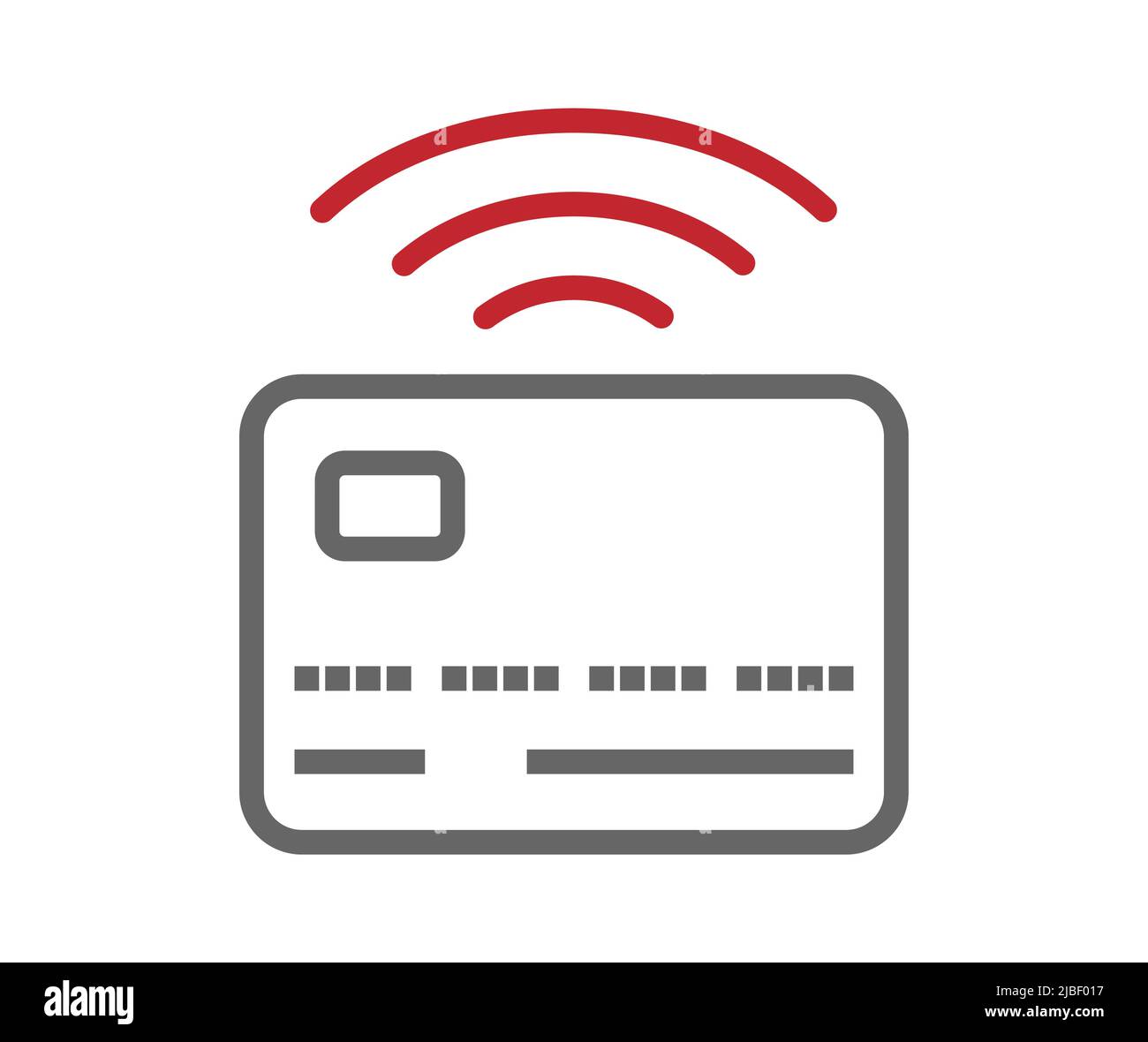 Bank card with contactless payment. Icon for websites and applications