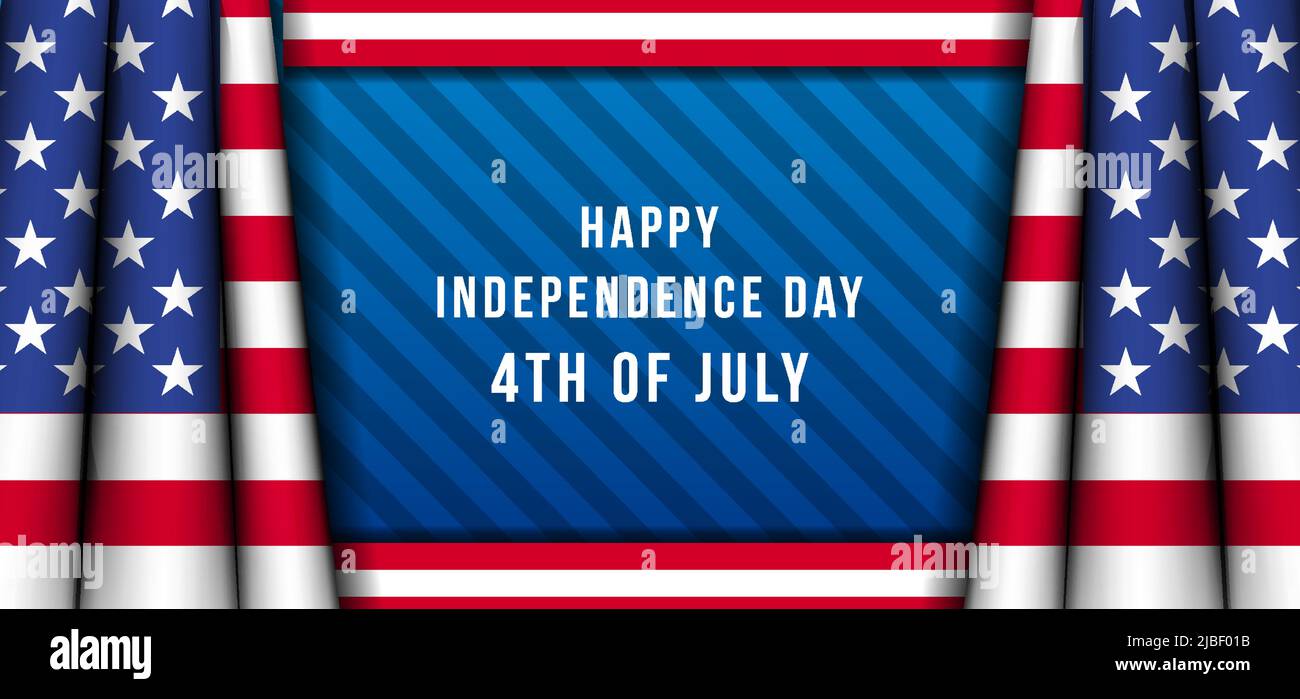 happy independence day 4th of july background with realistic american ...