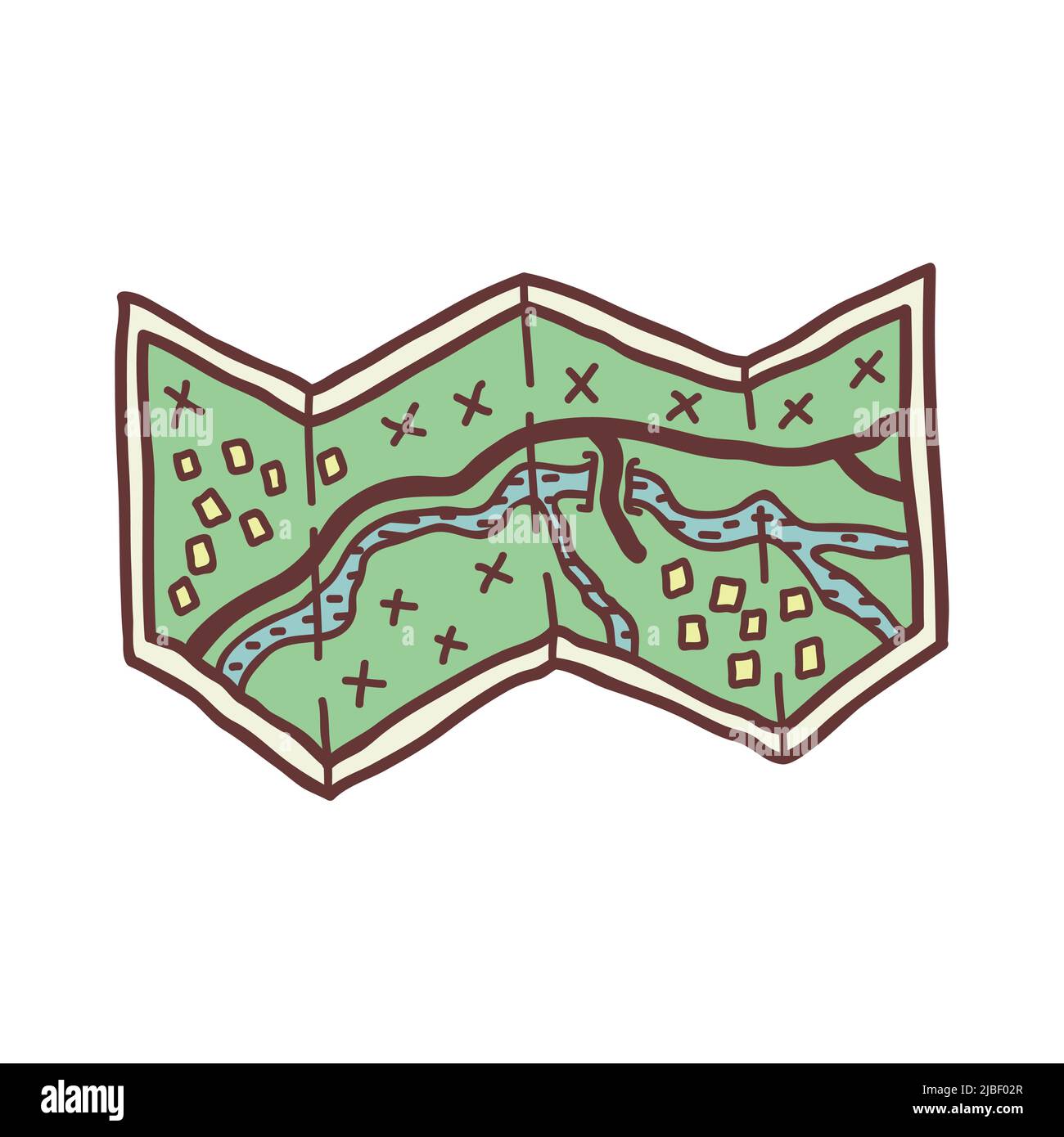 Hand Drawn Tourist Map Sketch Colored Vector Illustration Stock Vector hand-drawn-tourist-map-sketch-colored-vector-illustration-stock-vector