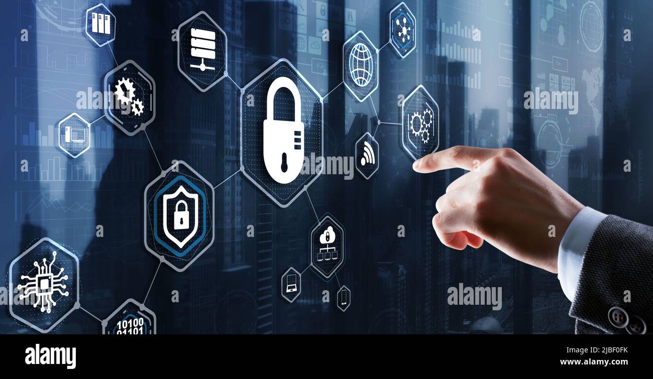 Protection Network Security computer and safe your data concept Stock Photo