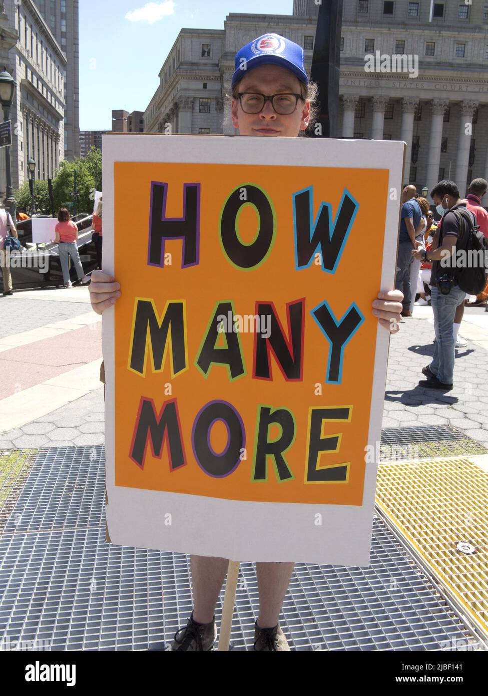 Moms Demand Action for Gun Sense March on June 4, 2022. Hundreds of demonstrators marched from Foley Square in lower Manhattan to Cadman Plaza across Stock Photo
