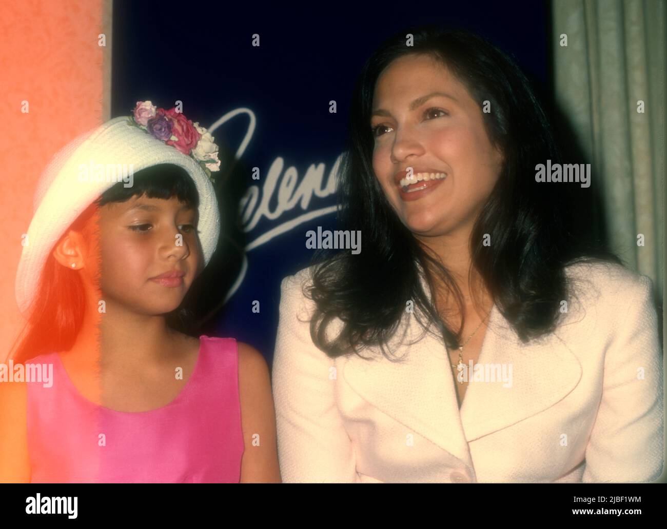 Beverly Hills, California, USA 18th June 1996 Actress Becky Lee Meza and Actress/Singer Jennifer Lopez attend 'Selena' Press Conference on June 18, 1996 at The Four Seasons Hotel in Beverly Hills, California, USA. Photo by Barry King/Alamy Stock Photo Stock Photo