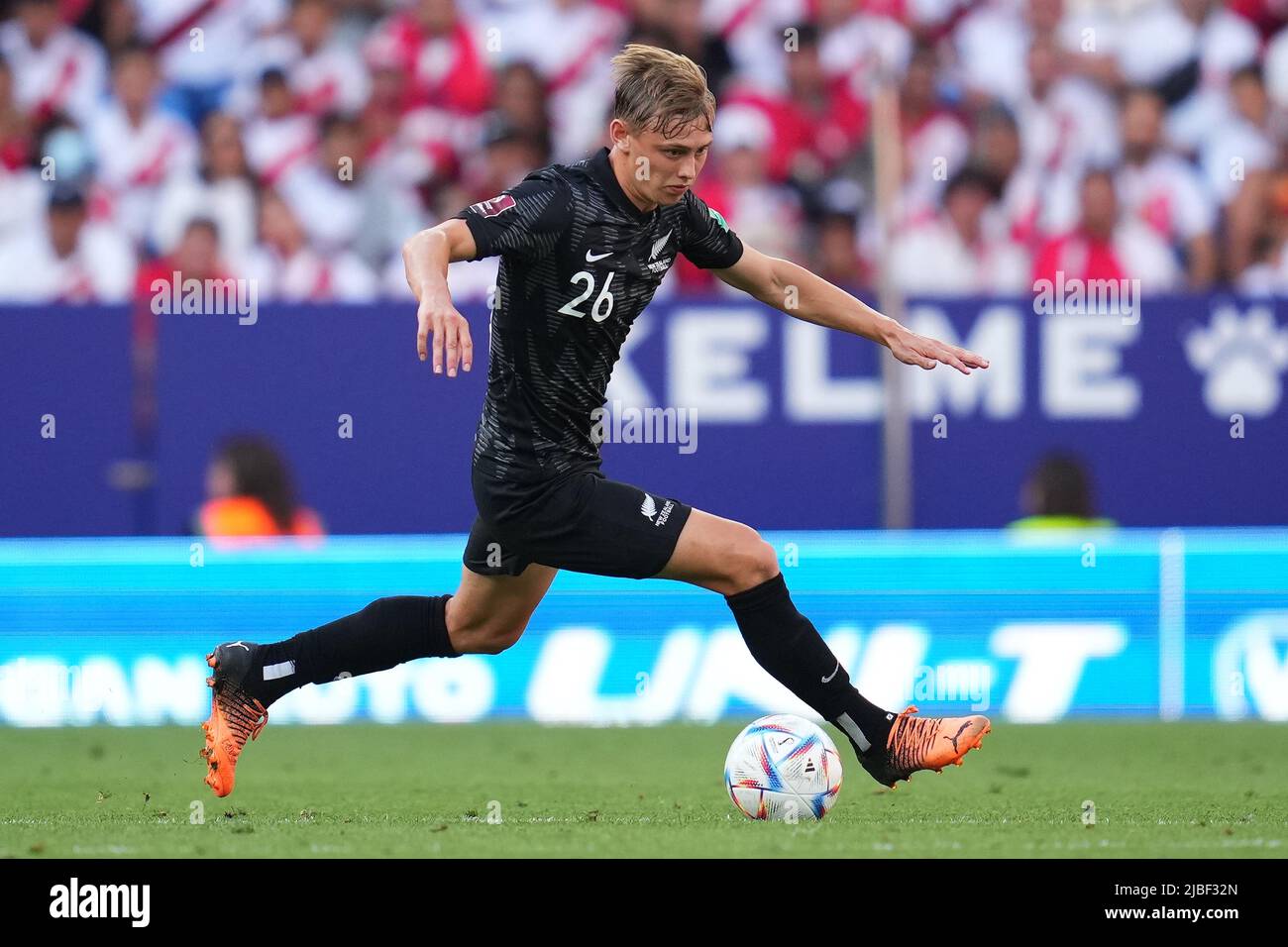 Barcelona, Spain. June 5, 2022, Ben Waine of New Zealand during the friendly match between Peru and New Zealand played at RCDE Stadium on June 5, 2022 in Barcelona, Spain. (Photo by Bagu Blanco / PRESSINPHOTO) Stock Photo