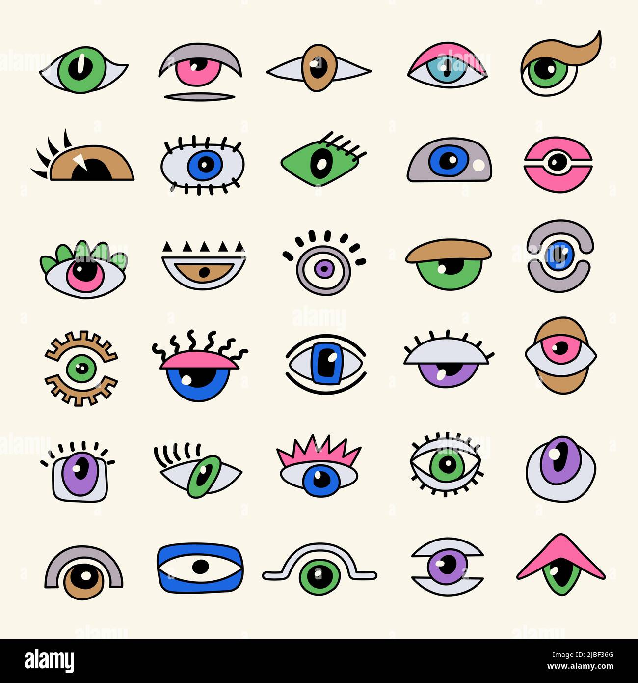 Abstract eyes. Colorful optical symbols eyes focused lens recent vector