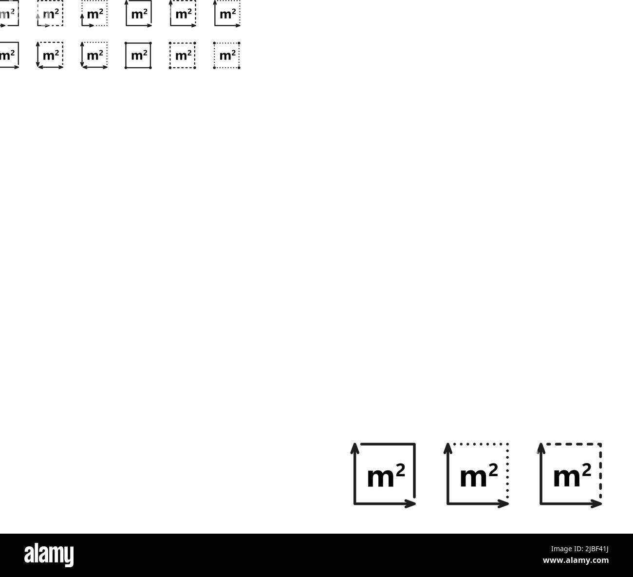 Square Meter icon. M2 sign. Flat area in square metres . Measuring land