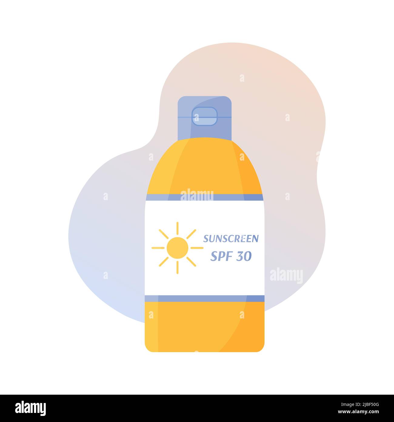 Sunscreen bottle isolated. UV protection cream. Safe tanning concept
