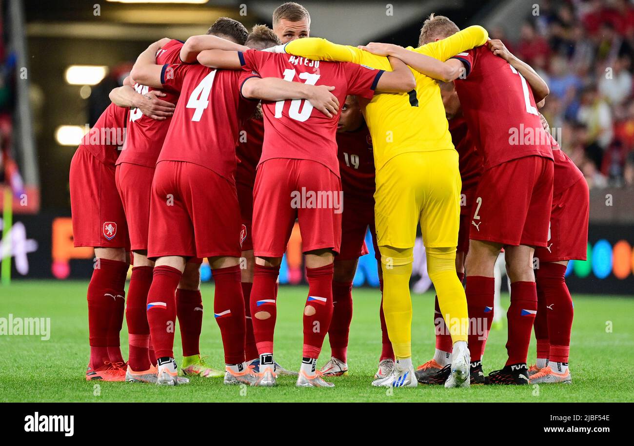 Prague, Czech Republic. 5th June, 2022. Czech national team players are