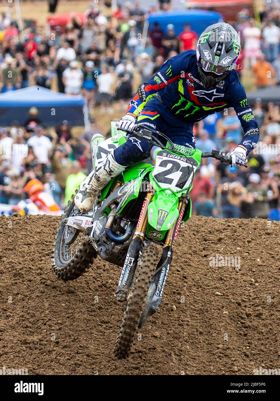 Rancho Cordova, CA USA, June 04 2022, Jason Anderson coming out of turn 21  during the Lucas Oil Pro Motocross Hangtown Classic 450 moto 1 at Hangtown  Rancho Cordova, CA Thurman James/CSM Stock Photo - Alamy