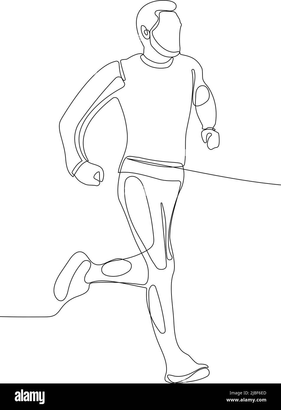 Champion player doing jogging vector minimalism. Stock Vector
