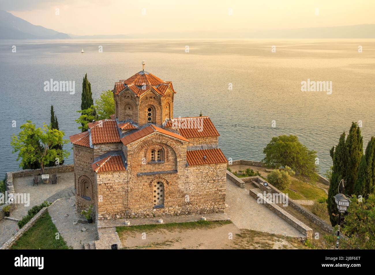 Church of St. John at Kaneo on the Lake Ohrid in Ohrid city, North Macedonia Stock Photo