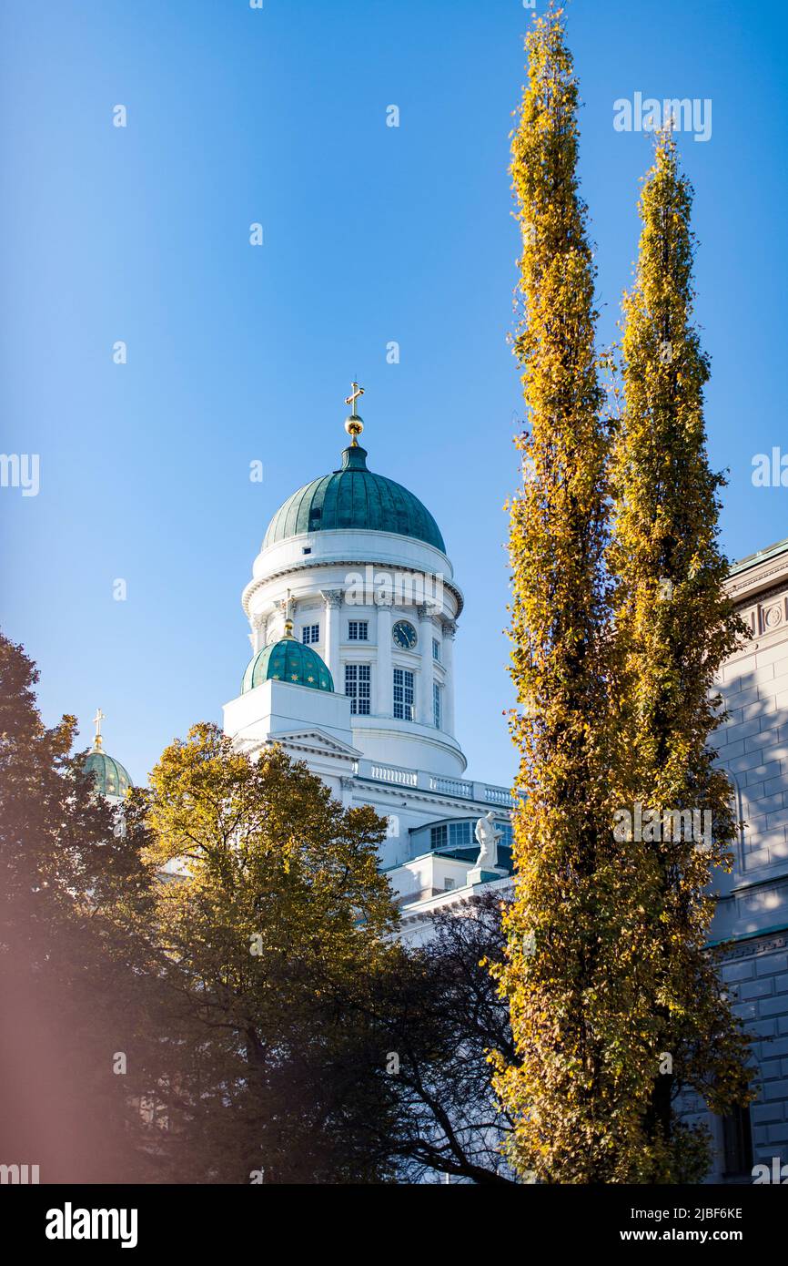 Church at clear sky  in Helsinki, Finland Stock Photo