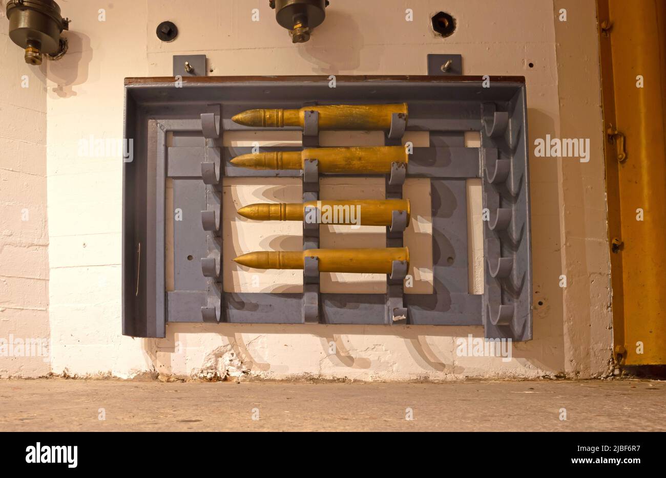 Shell rack inside an old bunker from WW2, used by the dutch and the ...