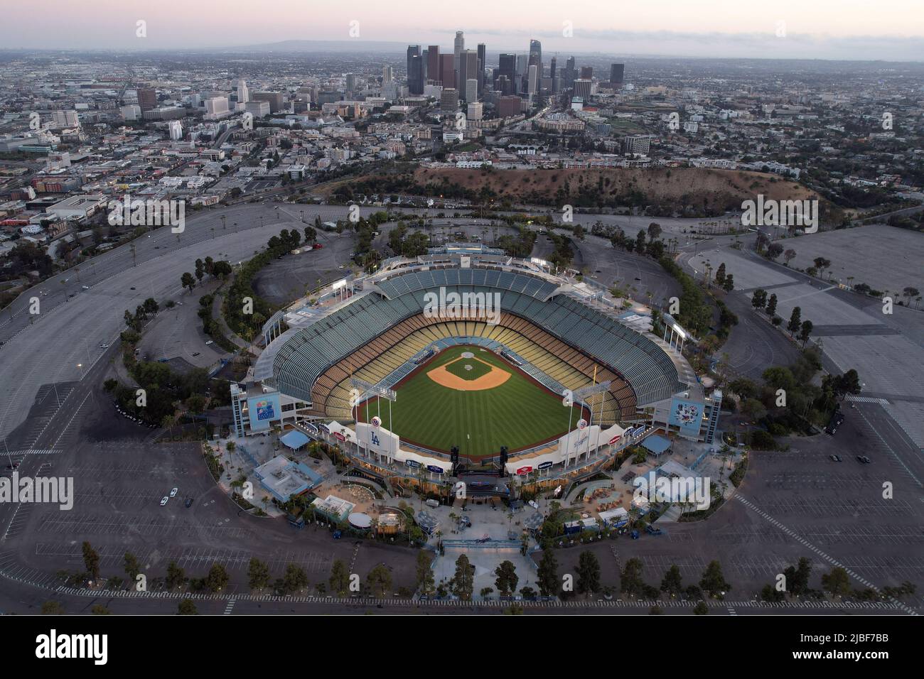 A general overall aerial view of Dodger Stadium, Sunday, June 5, 2022 ...