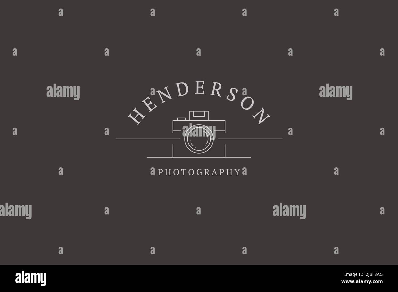 Monochrome line art photo camera modern photography device for shooting video and photo logo vector illustration. Minimalist photographer business car Stock Vector