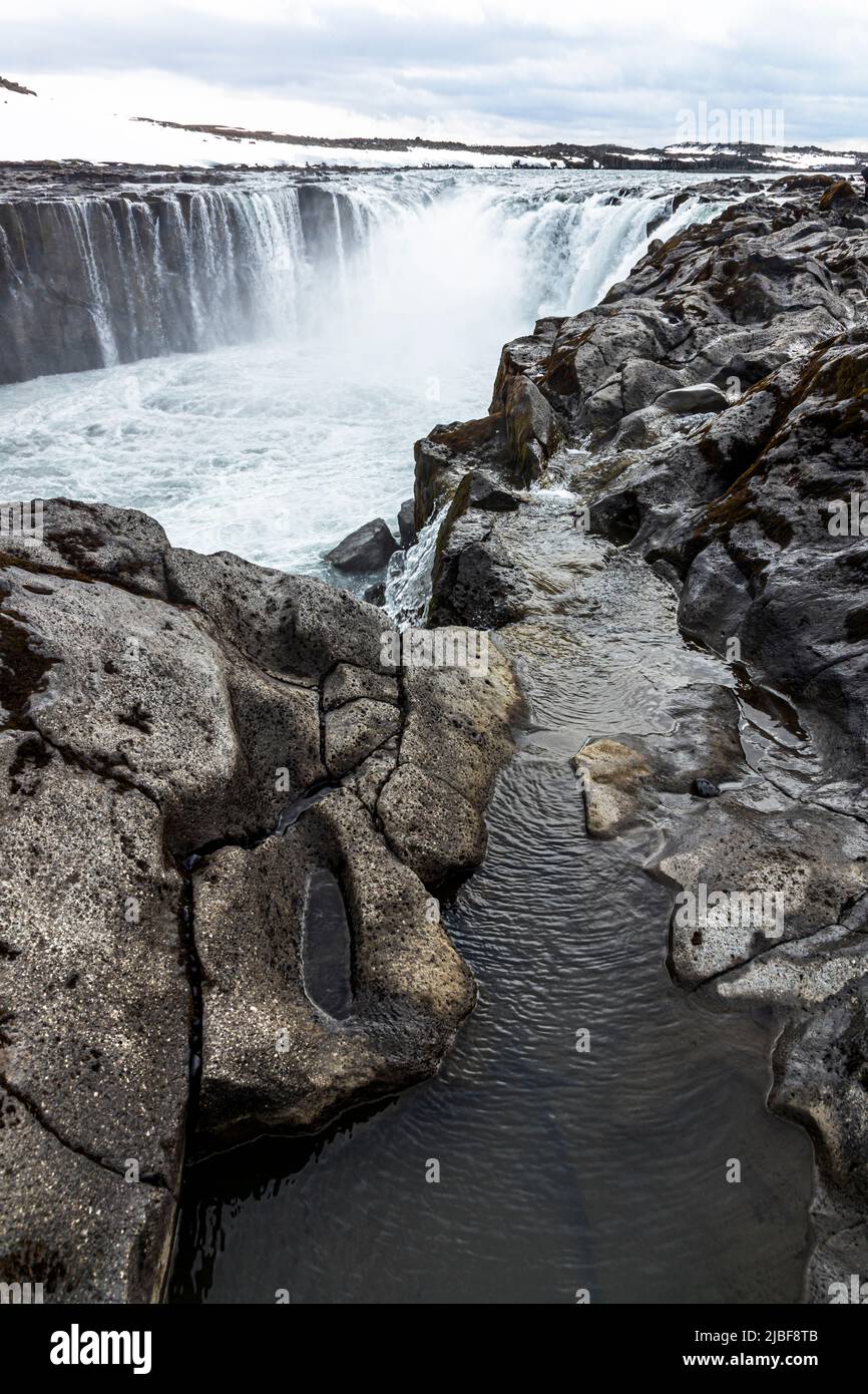 The waterfall Dettifoss in Iceland Stock Photo
