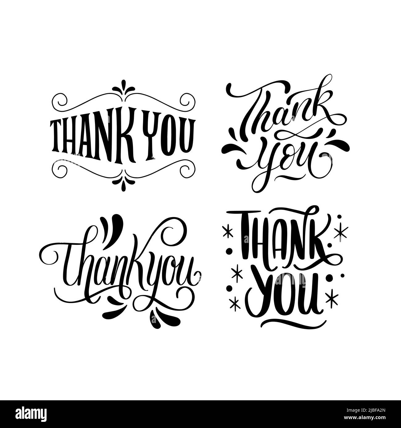 Thank you lettering set Vector illustration Stock Vector Image & Art ...