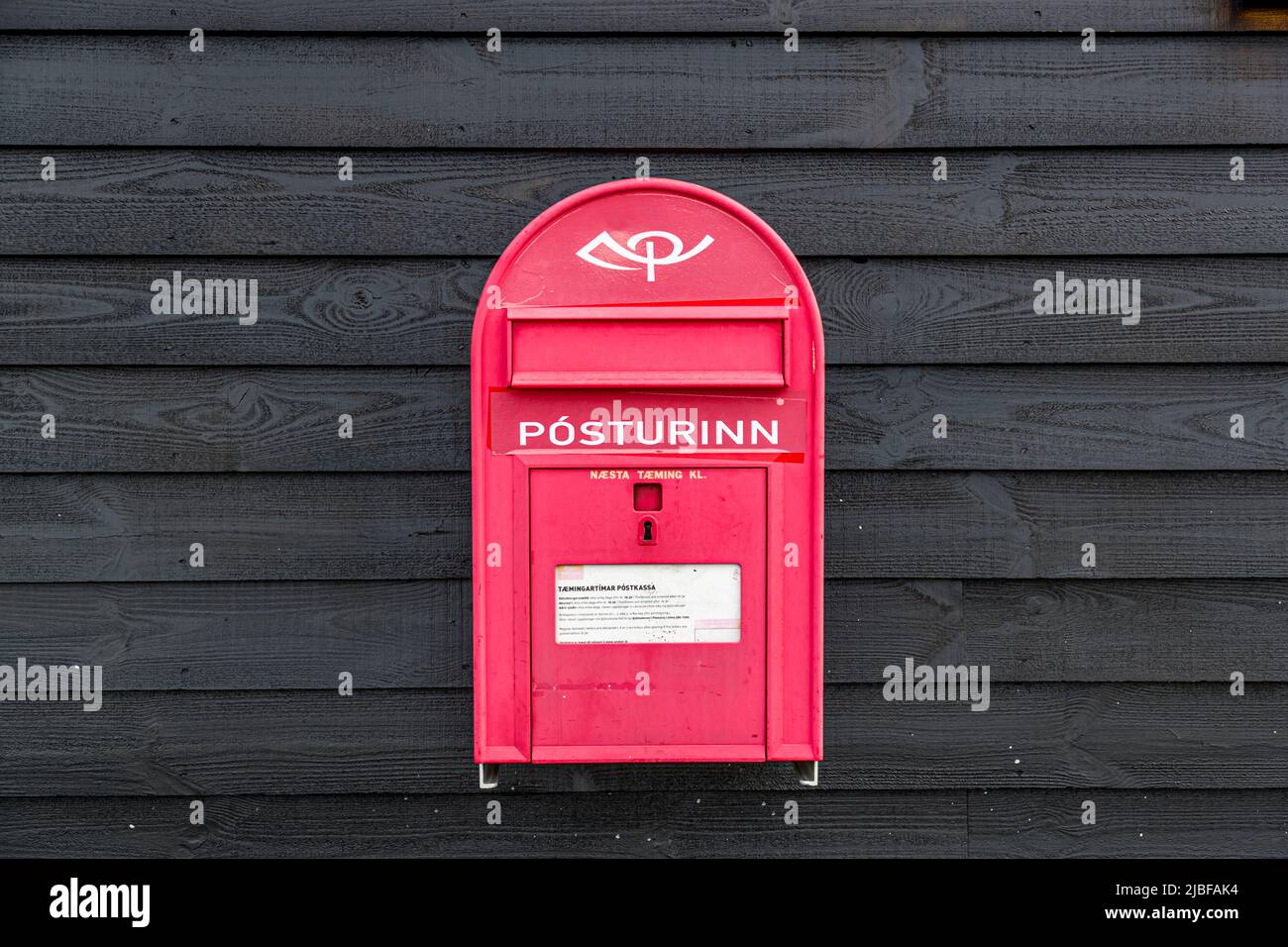 Iceland Post mailbox (Pósturinn) Stock Photo