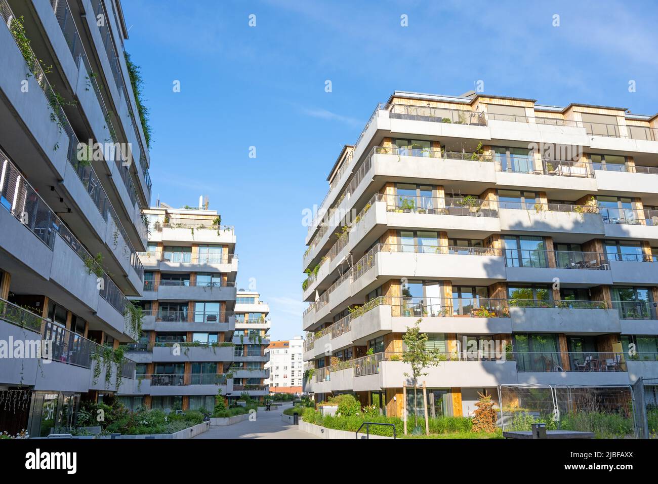 New apartment houses seen in Berlin, Germany Stock Photo