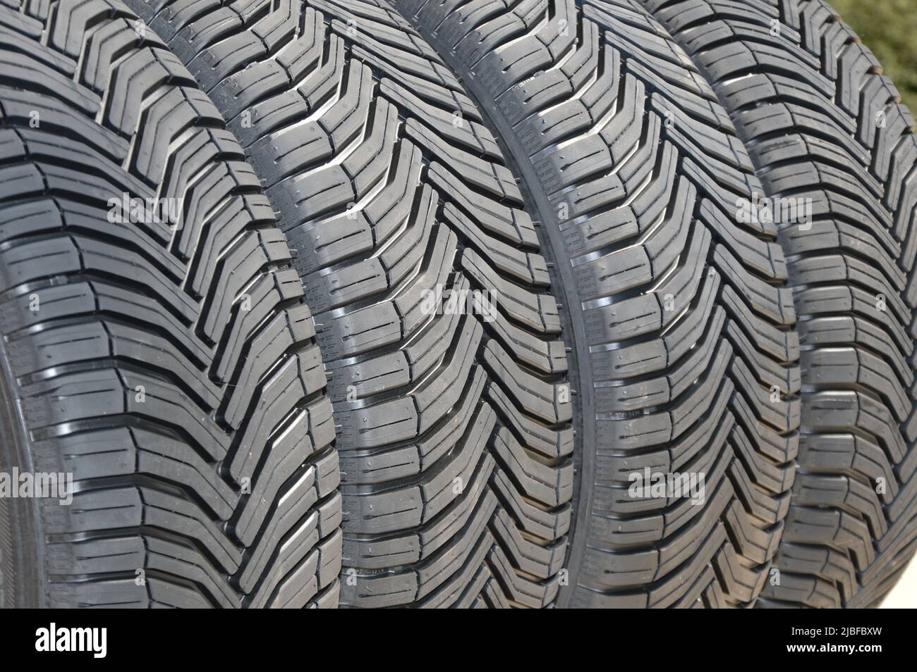 New tires for a car Stock Photo Alamy