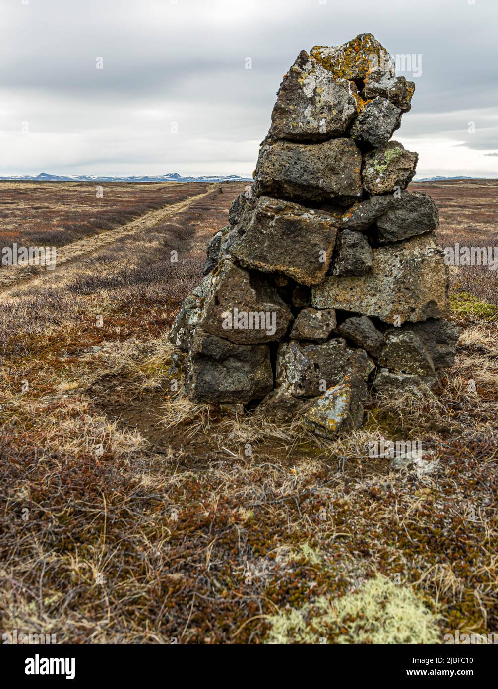 The course of the former ring road is still marked by stone pyramids in ...