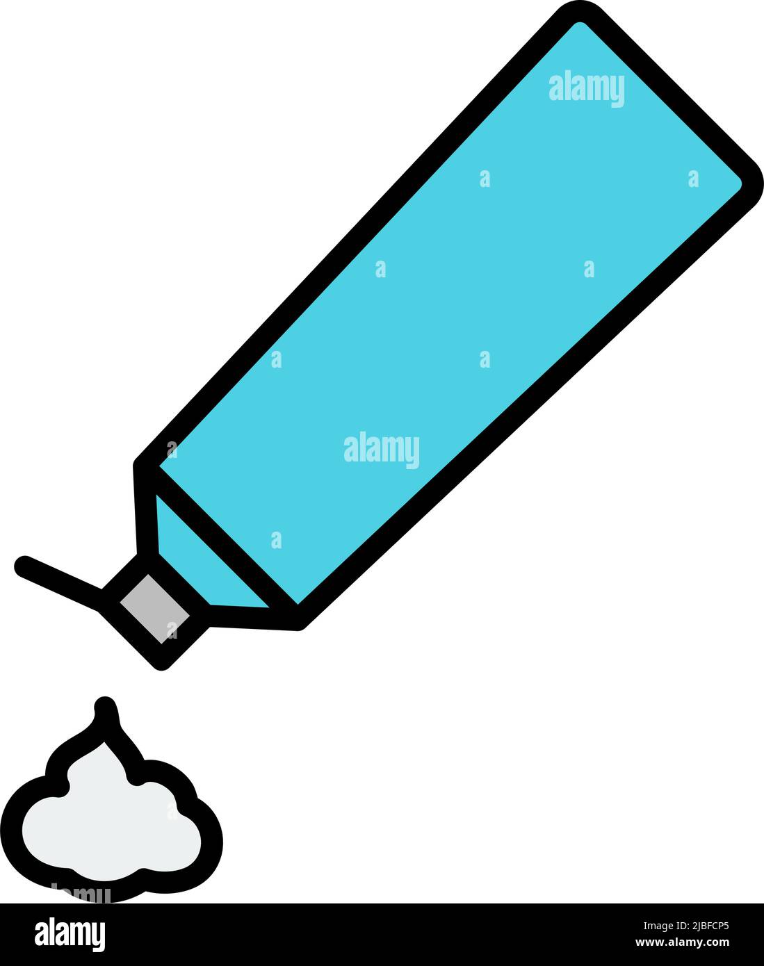 Toothpaste Tube Icon. Editable Bold Outline With Color Fill Design