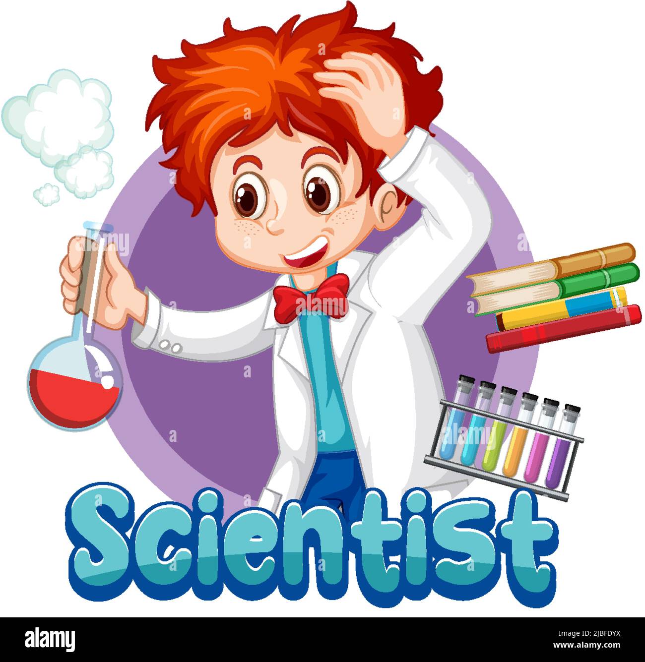 Scientist doing science experiment in the lab illustration Stock Vector ...