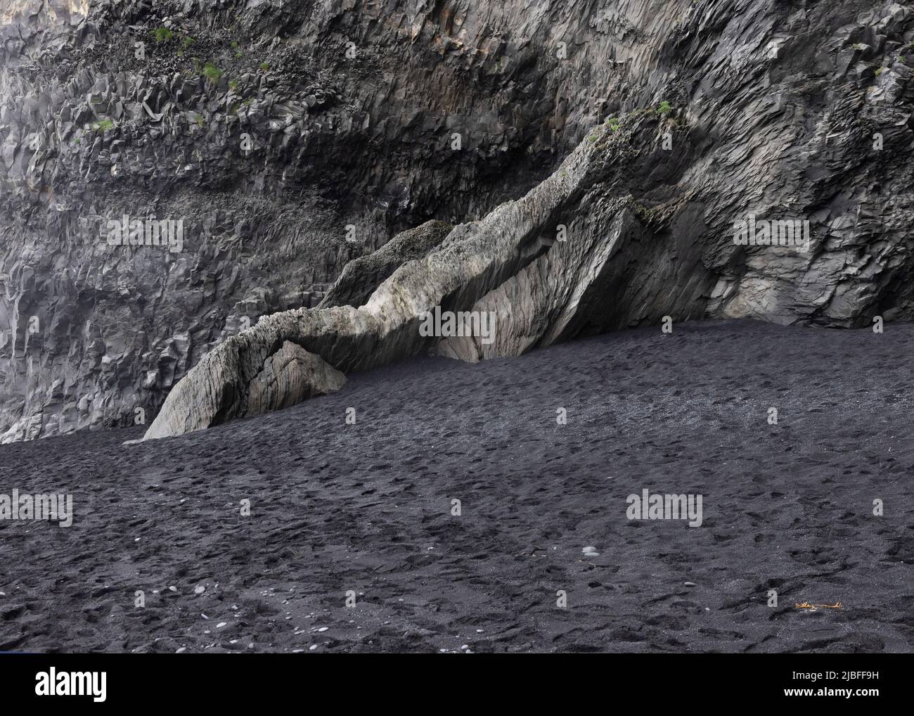 Basalt volcanic rock at Reynisfjara Iceland Stock Photo