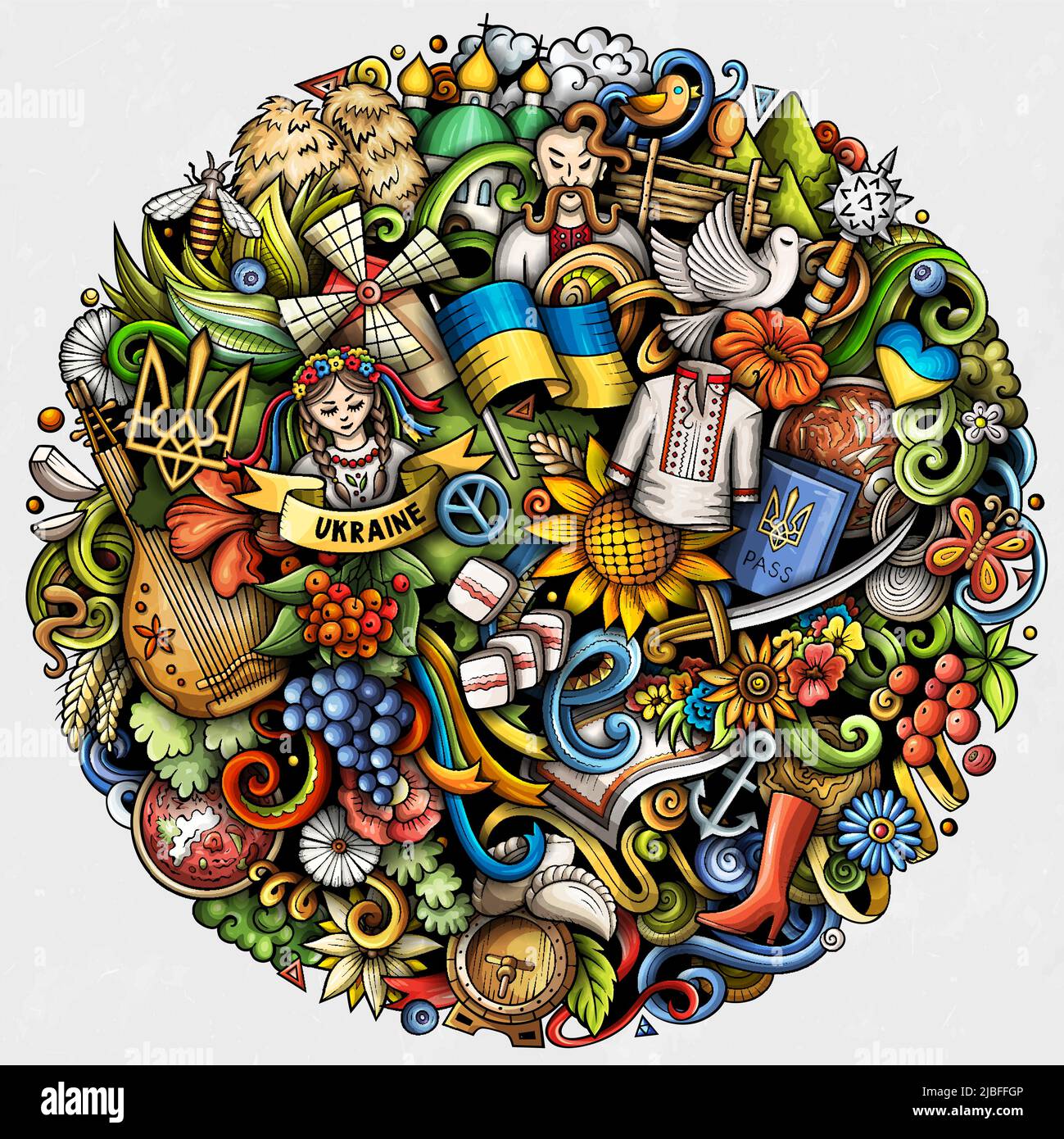 Ukraine Cartoon Ukraine cartoon vector doodles illustration Stock Vector Image & Art ...