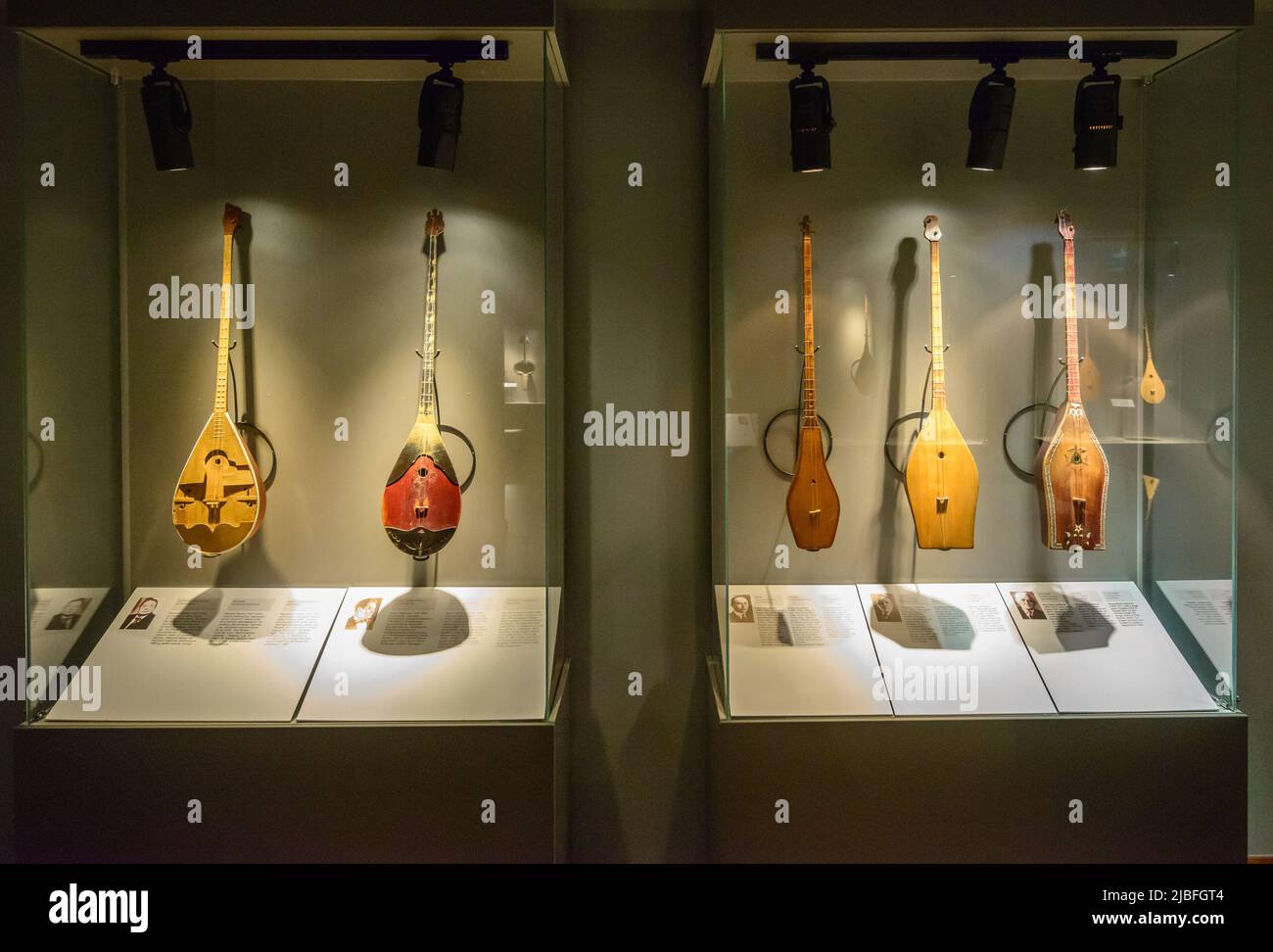 Museum of Kazakh national instruments/Almaty, Kazakhstan - April 10, 2014;  Showing different types of Kazakh folk musical instruments Stock Photo -  Alamy