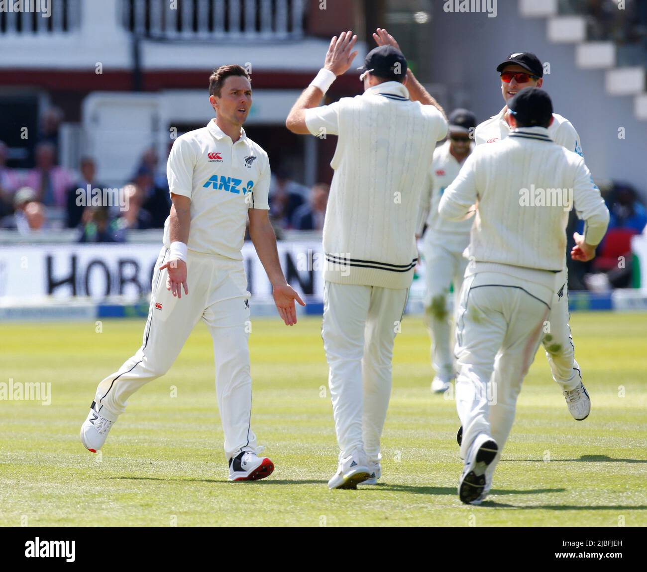 LONDON ENGLAND JUNE 04 Trent Boult of New Zealand celebrates the