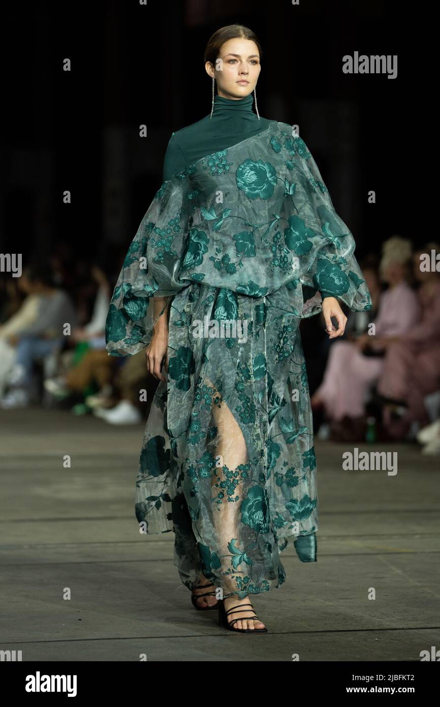Jade Hsu walks the runway during the Oroton show during the Afterpay  Australian Fashion Week Resort 2022 Collections at Carriageworks on June 1,  2021 Stock Photo - Alamy