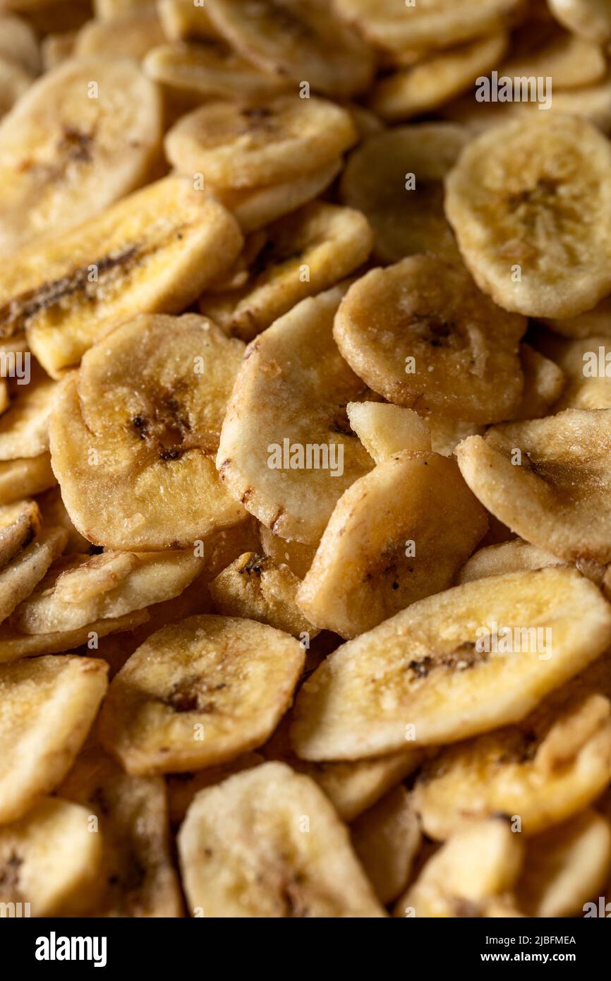 Close-up view from above of dried banana Stock Photo