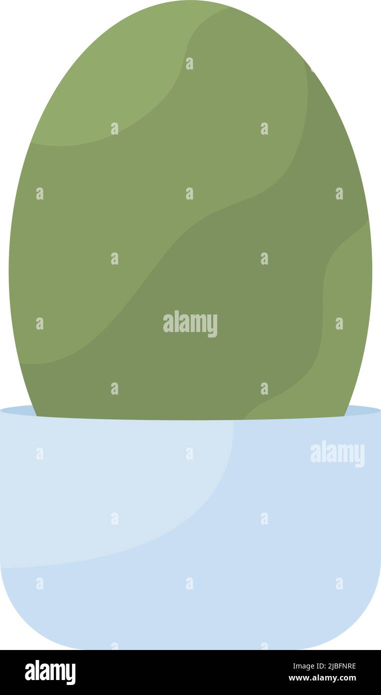 Oval shaped bush in pot semi flat color vector object Stock Vector