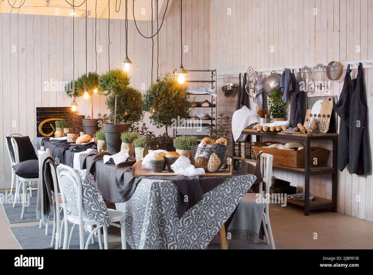 Place setting on dining table Stock Photo Alamy