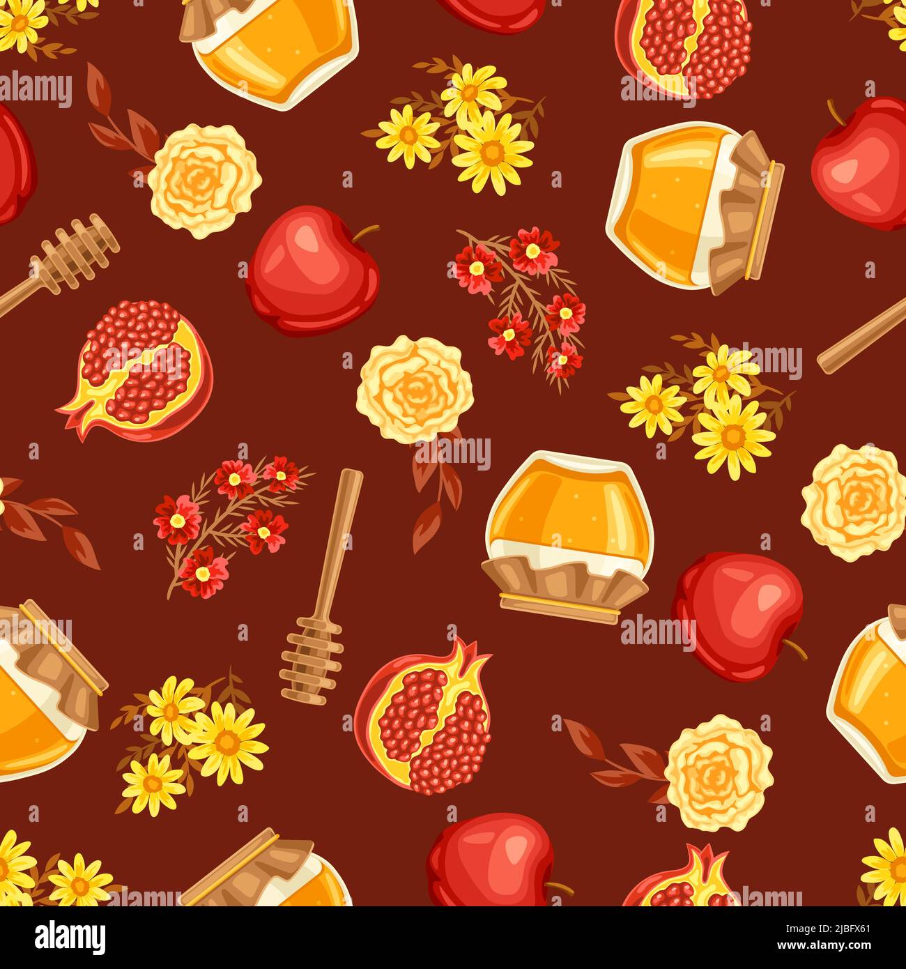 Shana Tova. Rosh Hashanah seamless pattern. Happy Jewish New Year ...