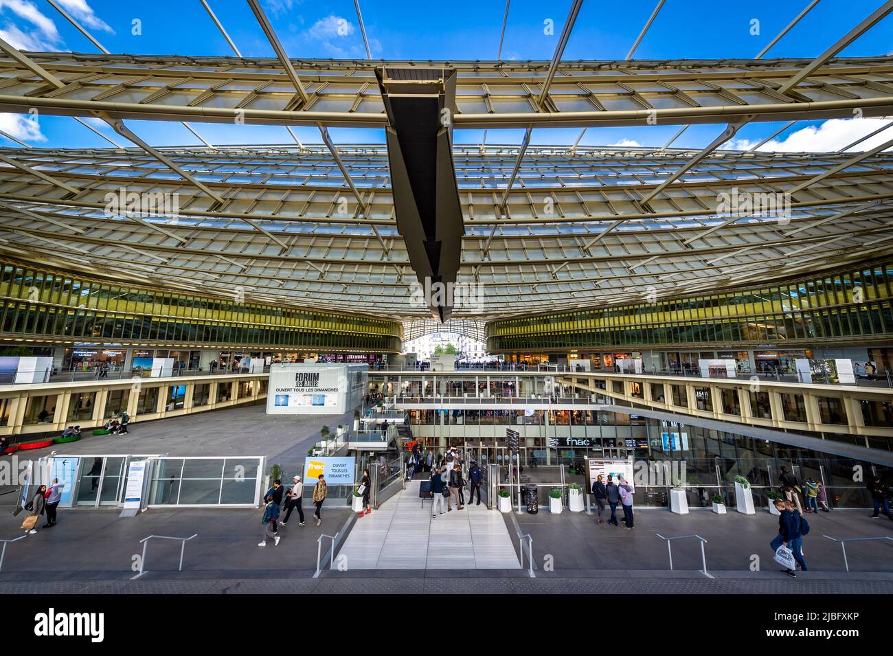 Forum Les Halles - shopping mall and transportation hub in the center of Paris Stock Photo