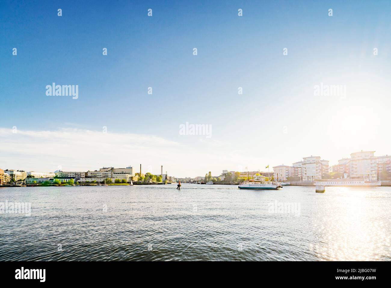 Stockholm and sea at sunset in Stockholm Sweden Stock Photo
