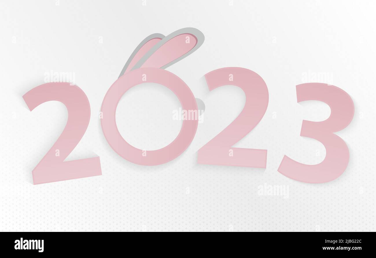 Chinese new year 2023 year of the Rabbit. Chinese Zodiac-Rabbit in