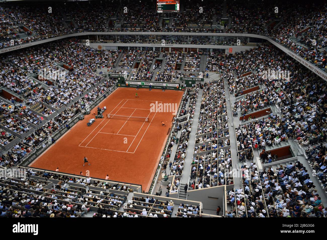 View during the Men's Final on day fifteen of Roland Garros on June 5