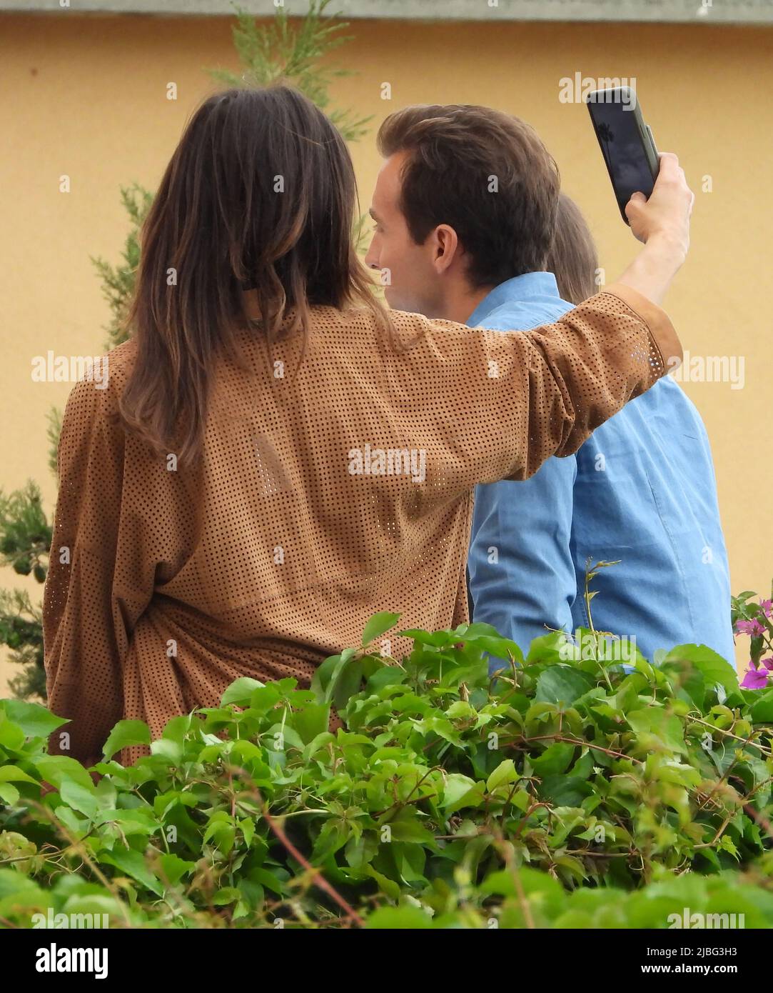 Portofino, Elisabetta Canalis has lunch at the Ai Gemelli restaurant