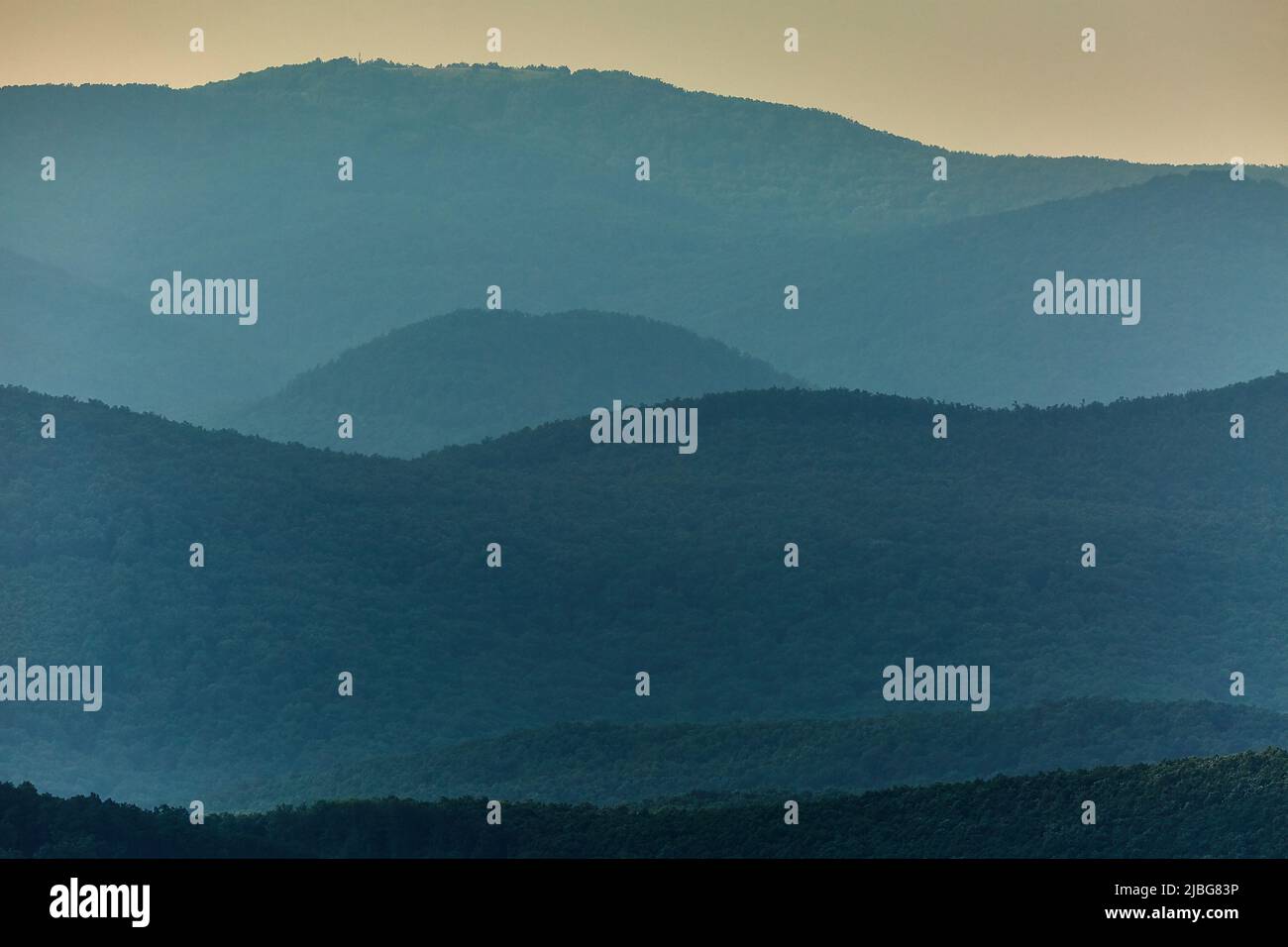 Mountains misty landscape Stock Photo - Alamy