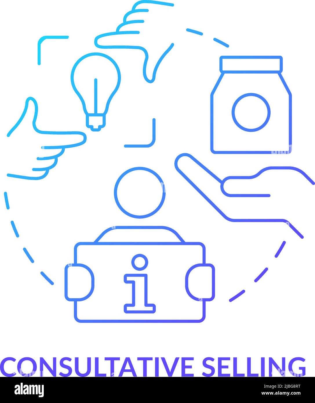 Consultative selling blue gradient concept icon Stock Vector Image