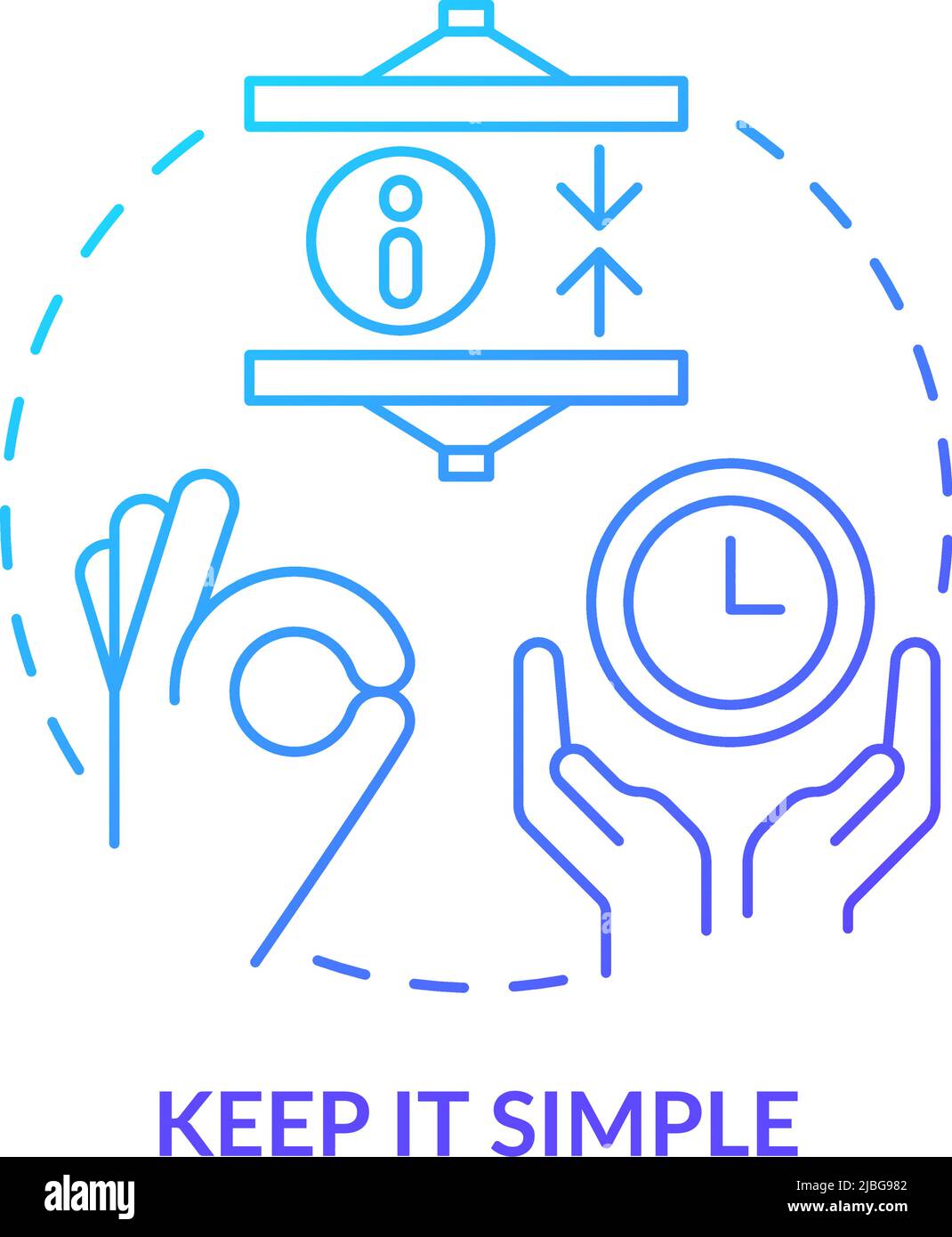 Keep it simple blue gradient concept icon Stock Vector Image & Art - Alamy