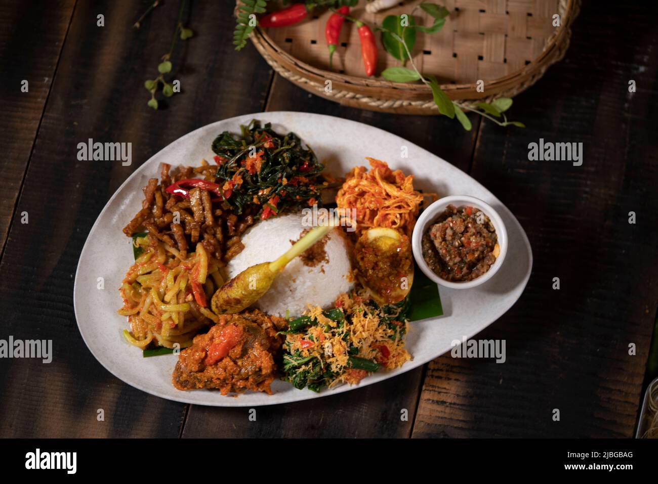 Nasi Campur Bali Stock Photo