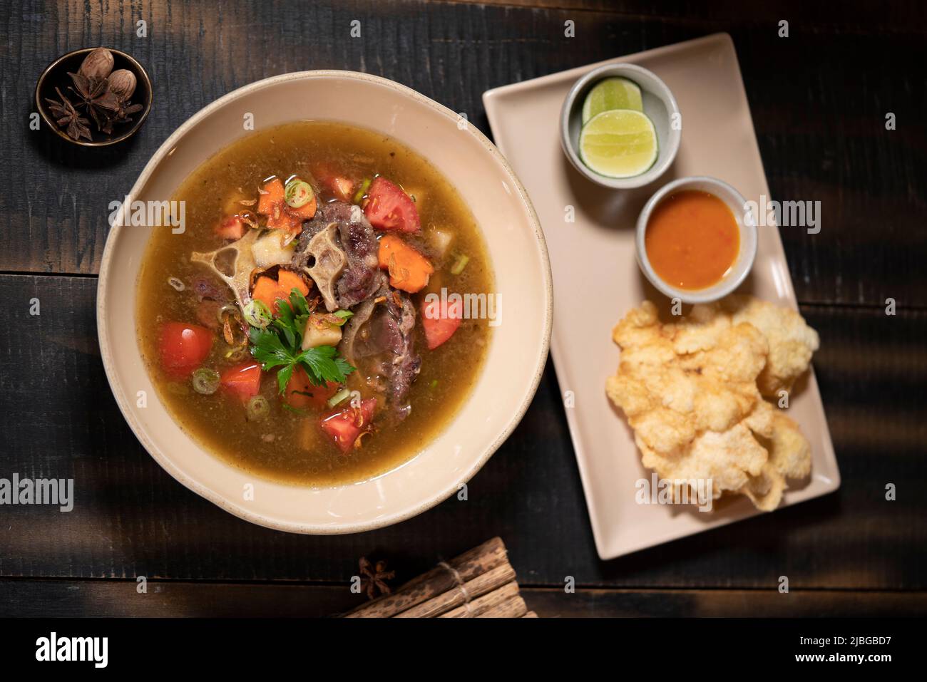 Oxtail Soup or Sop Buntut Stock Photo