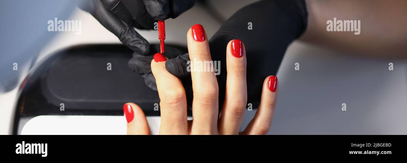 Manicurist female work in beauty industry Stock Photo