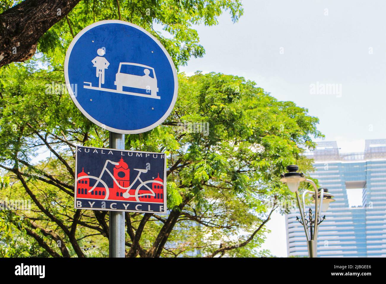 Kuala Lumpur, Malaysia - March 22, 2017 : Road signs in Kuala Lumpur